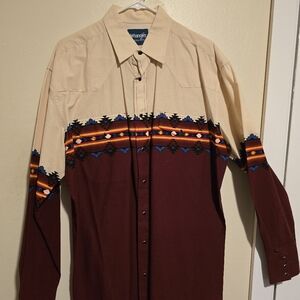 Wrangler pearl snap western shirt